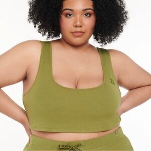 Savage X Fenty Olive Green Rib Sleep Crop Top Size 1X